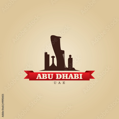 Abu Dhabi UAE city symbol vector illustration
