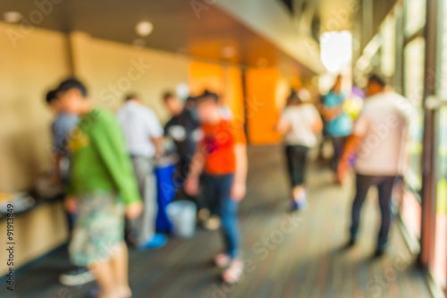 blur people on corridor