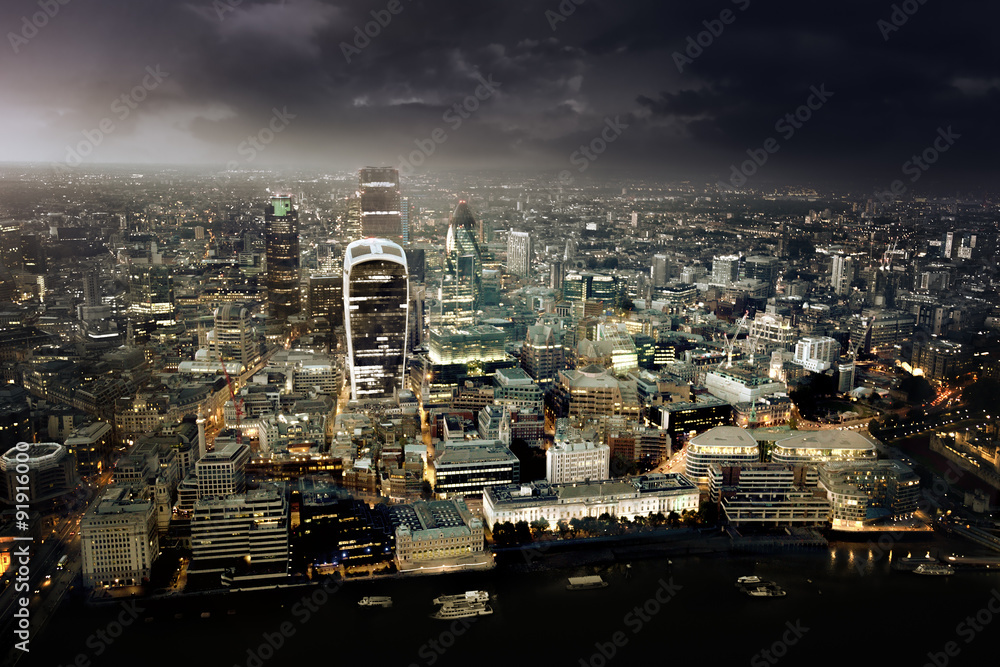 City of London At Sunset - obrazy, fototapety, plakaty 
