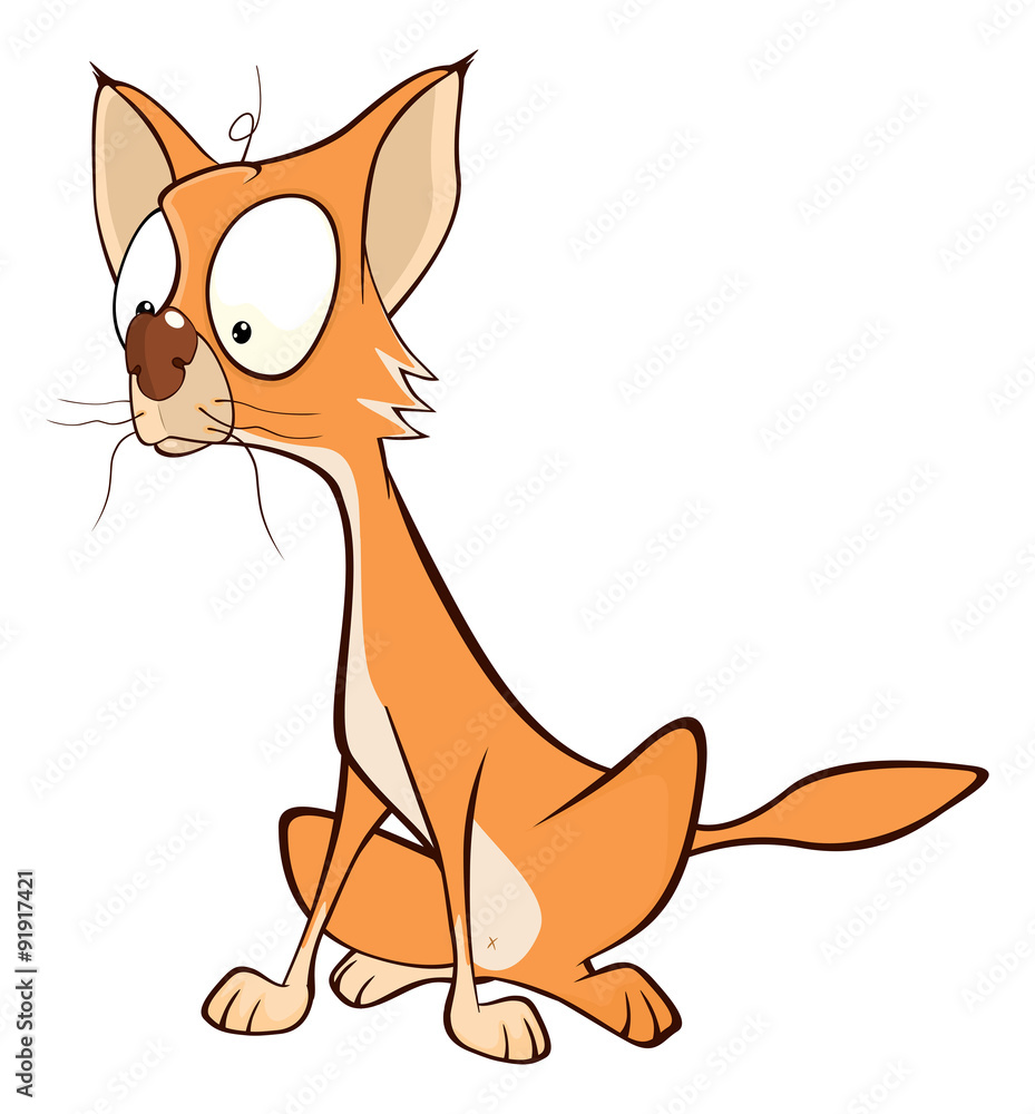 illustration of a cute cat cartoon illustration of a cute cat cartoon