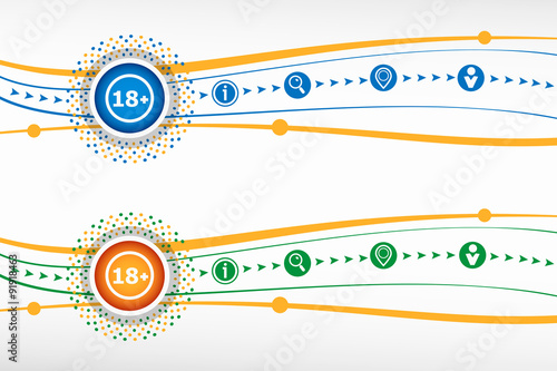 18 plus years old sign. Adults content icon  on background for b