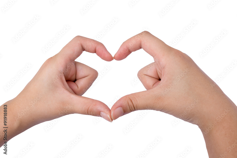 Love shape hand isolated On White Background Love shape hand isolated On White Background
