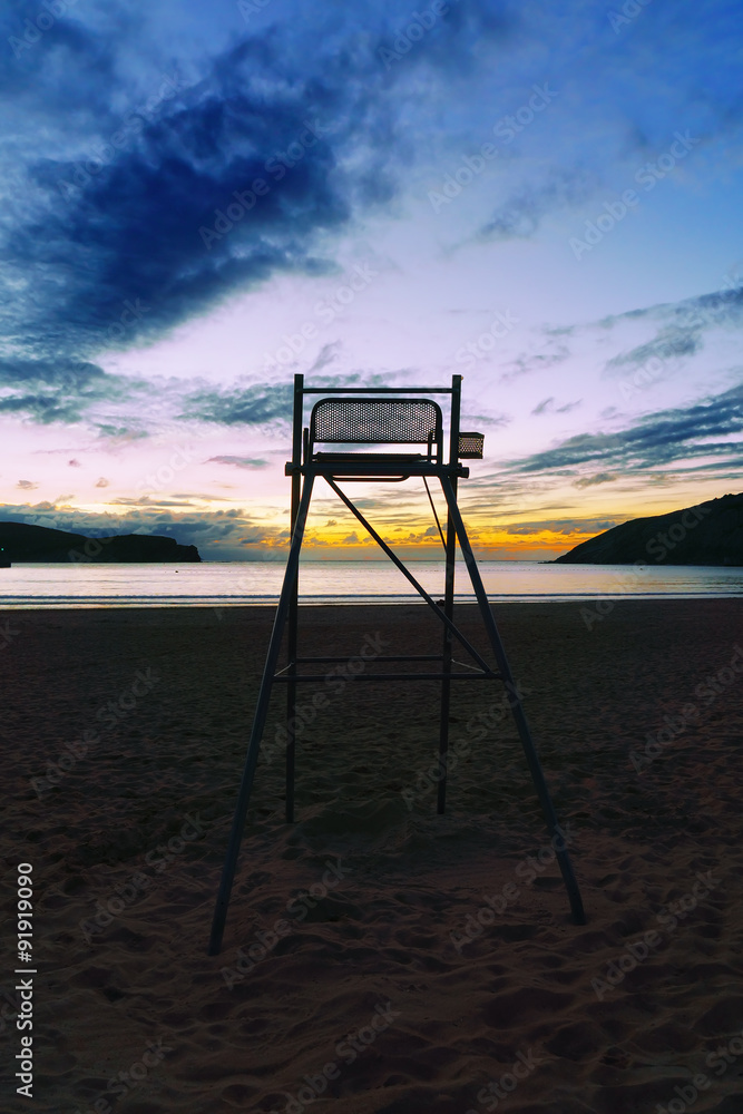 Naklejka premium life guard chair on Plentzia beach