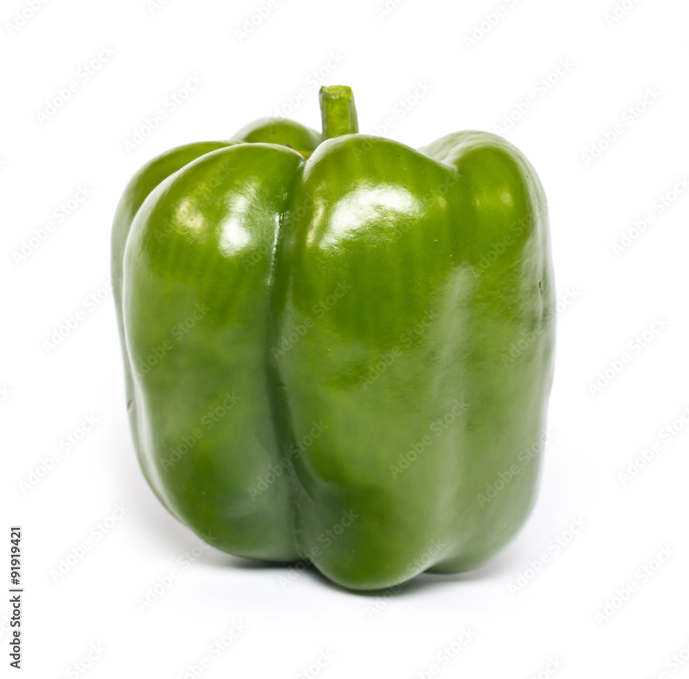 sweet green paprika (pepper) isolated on a white background. sweet green paprika (pepper) isolated on a white background.