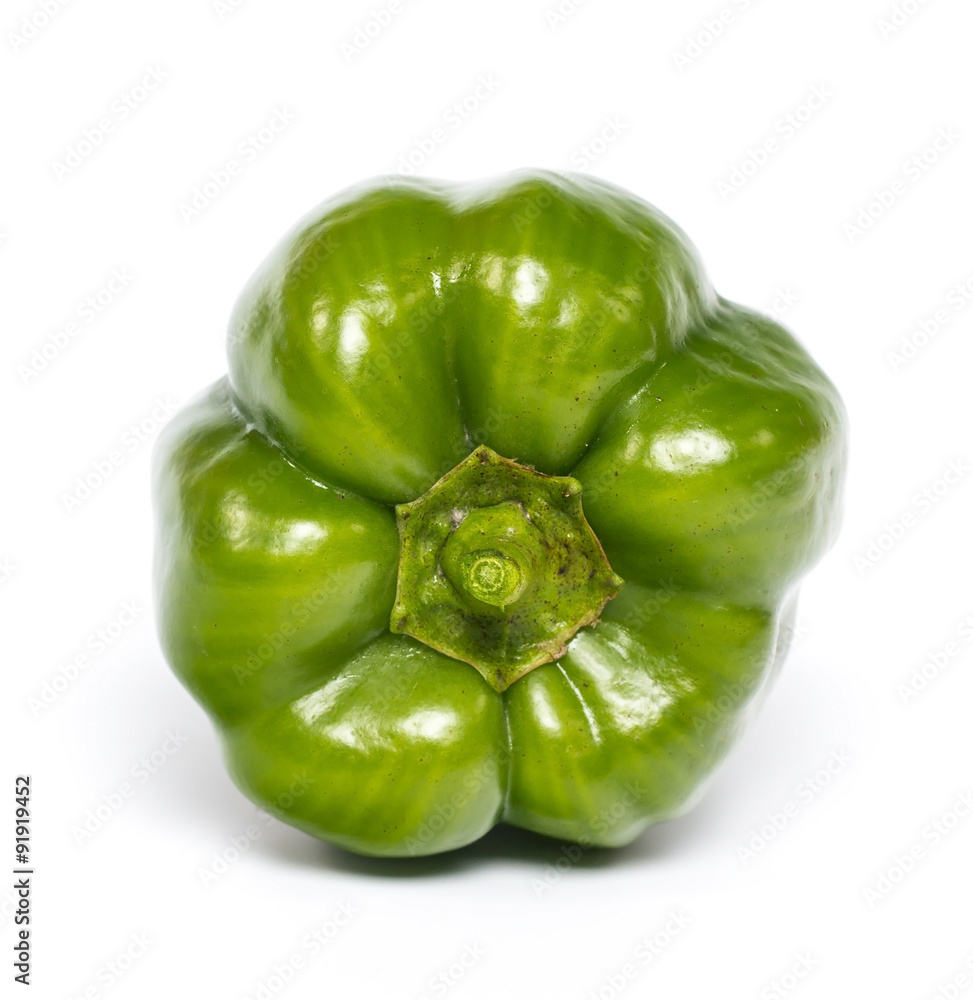 whole green paprika (pepper) isolated on a white background. whole green paprika (pepper) isolated on a white background.