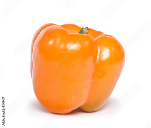 sweet orange paprika (pepper) isolated on a white background.