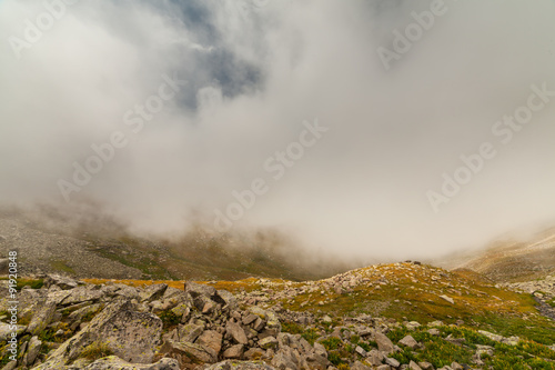 fog and cloud mountain valley landscape