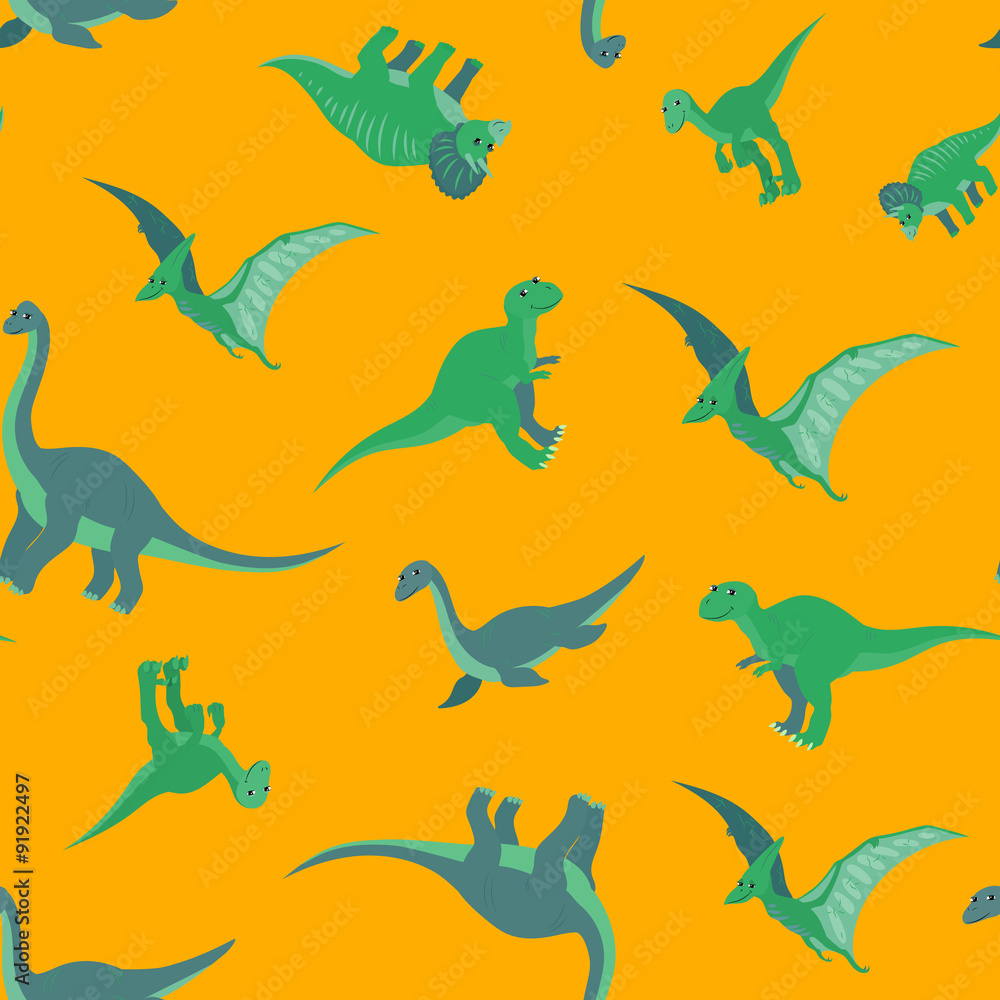 Obraz premium Cartoon dinosaurs pattern