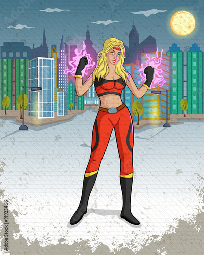 Retro style comics Superwoman