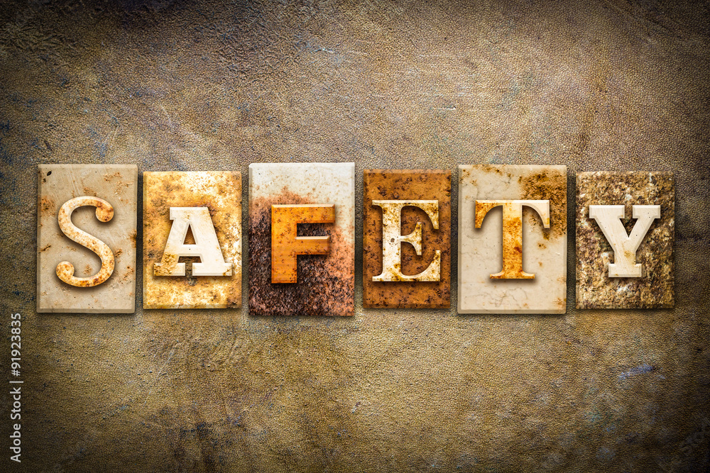 Naklejka premium Safety Concept Letterpress Leather Theme