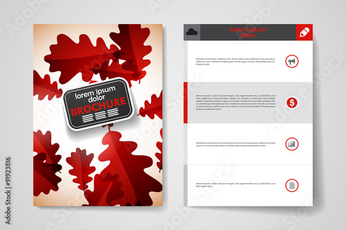 Set of brochure, poster design templates in autumn style