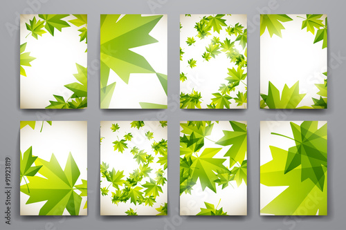 Set of brochure, poster design templates in autumn style