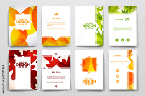 Set of brochure, poster design templates in autumn style