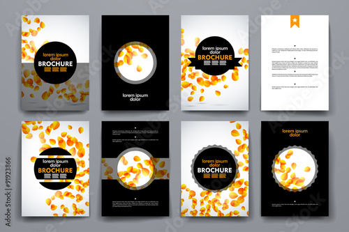Set of brochure, poster design templates in autumn style