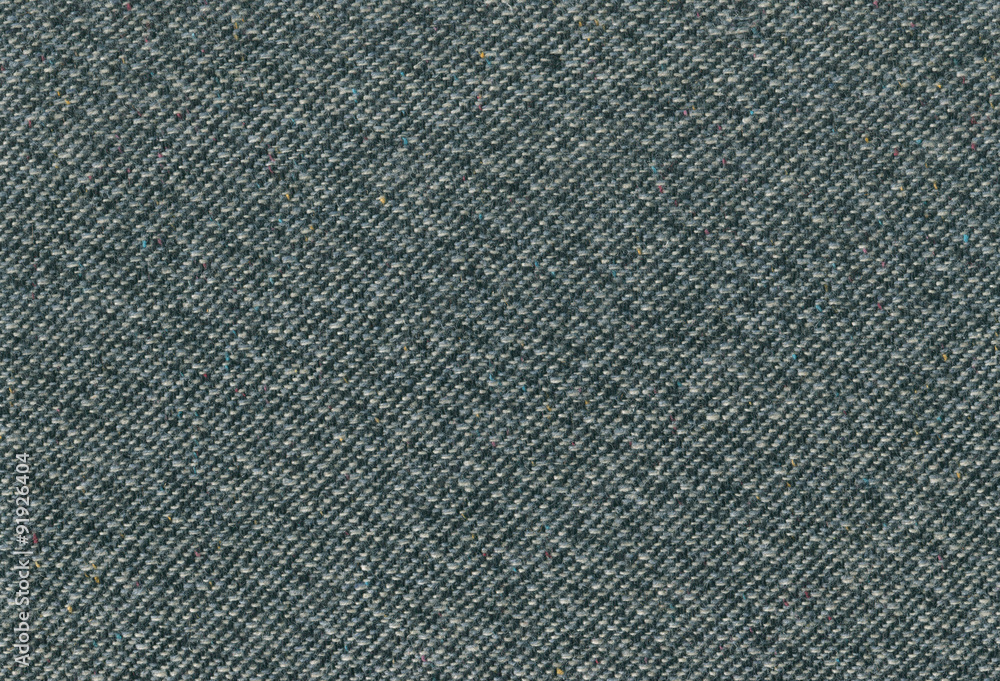 Deep sea green tweed fabric texture, detailed wool pattern, large