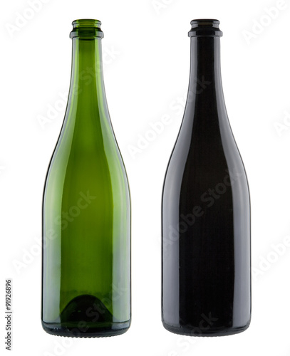 Pair of blank champagne bottles