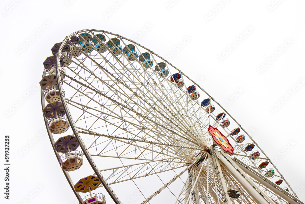 Naklejka premium New Ferris Wheel in Wien on white background