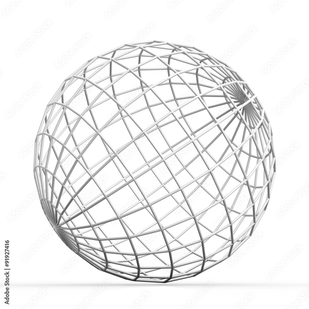 Geometric 3D object on white mathematical construction Geometric 3D object on white mathematical construction