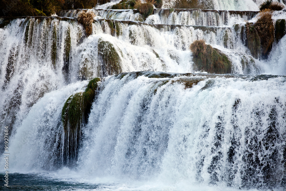Fototapeta premium Cascade waterfalls in Krka Croatia