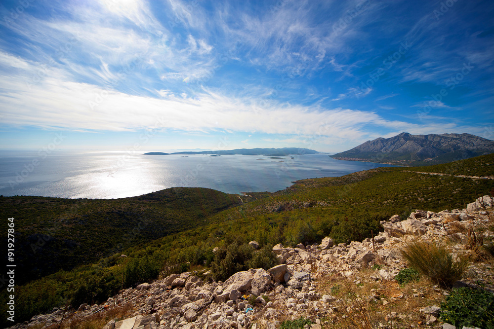 Aerial view of mediterranean islands