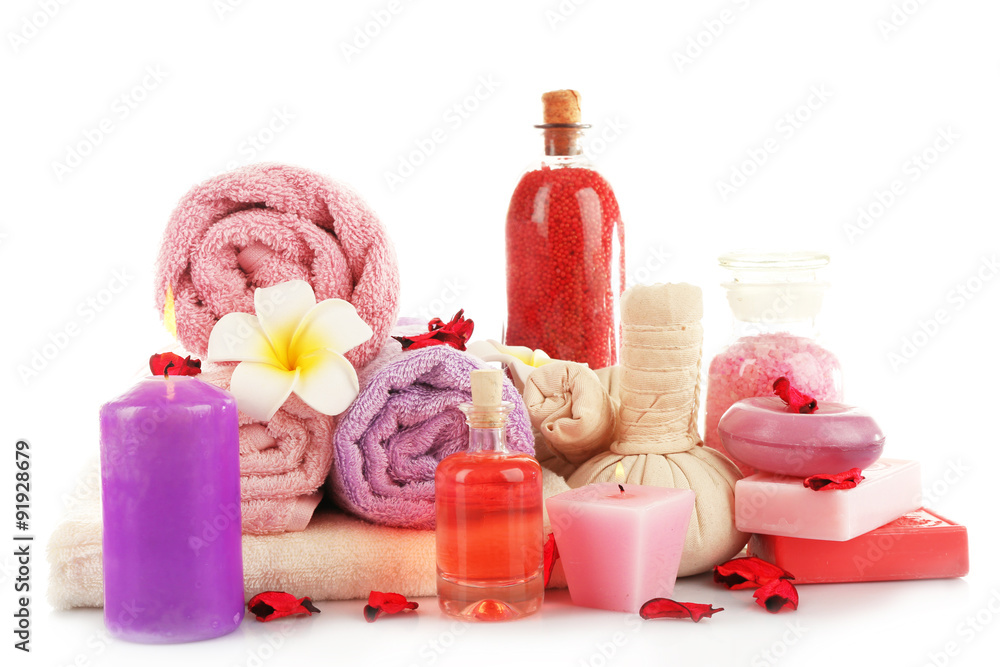 Spa treatments isolated on white Spa treatments isolated on white