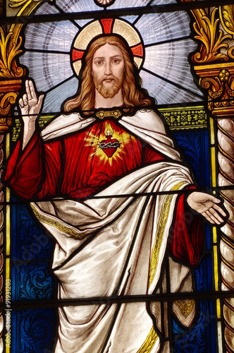 Jesus church stained glass windows