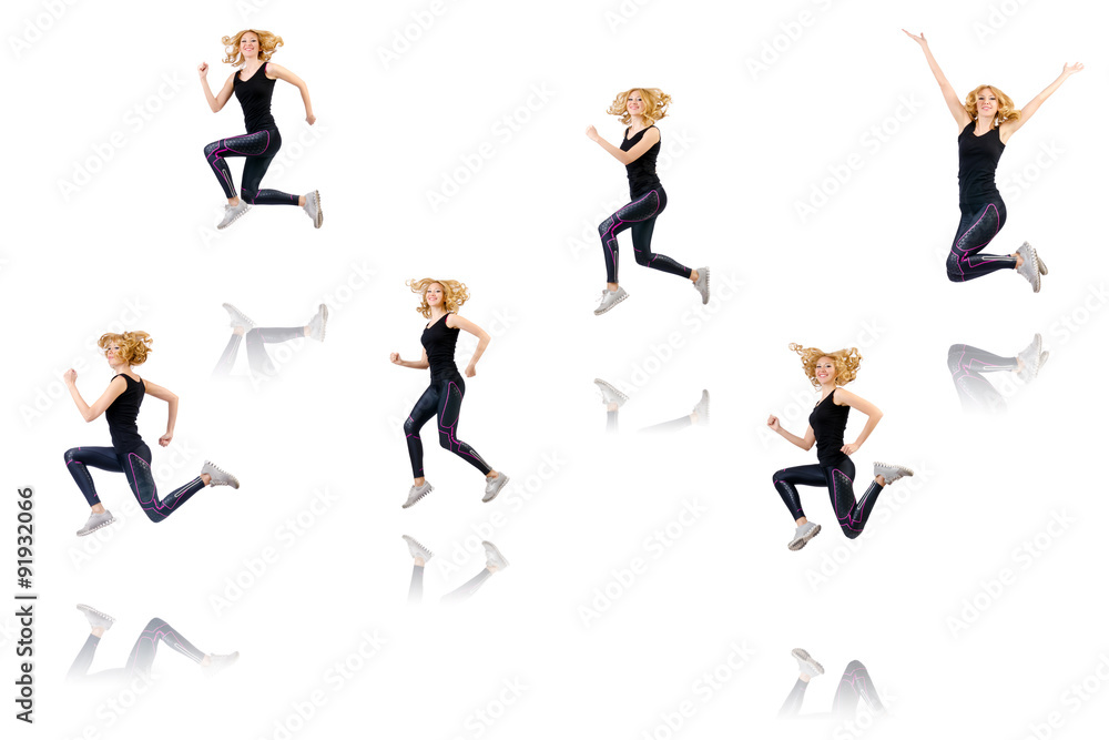 Obraz premium Set of model photos in health concept