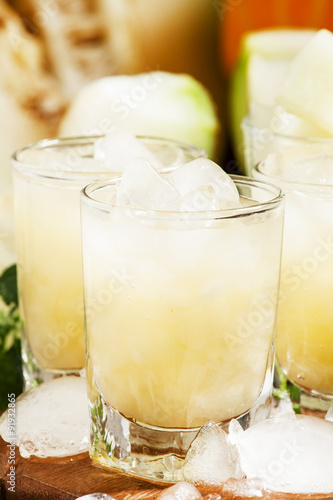 Wallpaper Mural Summer melon refreshing drink with ice and mint, selective focus Torontodigital.ca