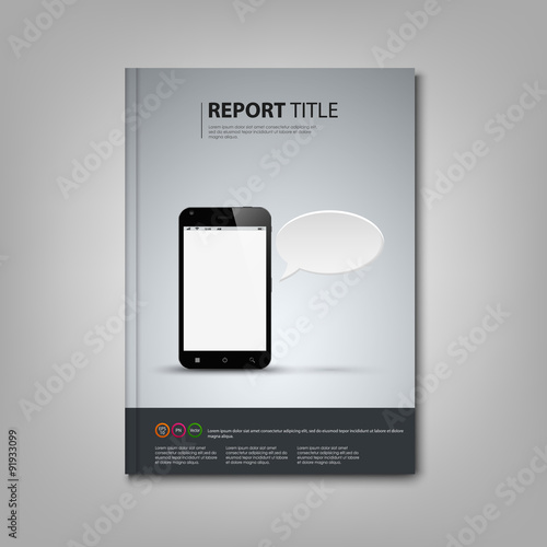 Brochures book or flyer with smart phone template