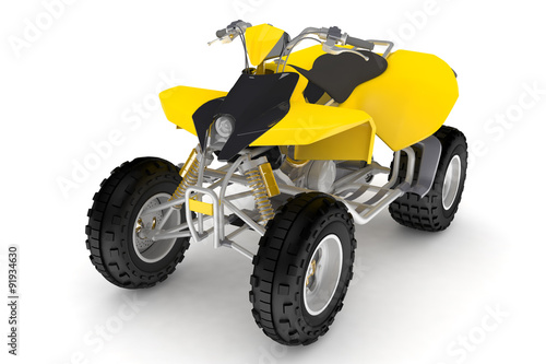 ATV yellow on a white background. © annet999
