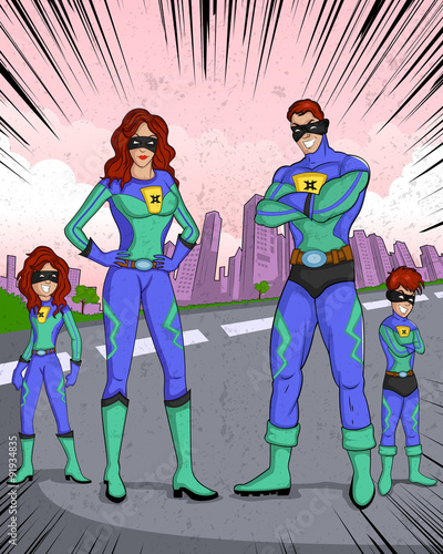 Retro style comics Superfamily