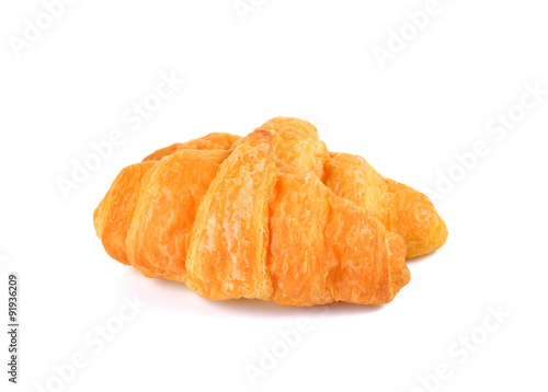 fresh croissant on white background