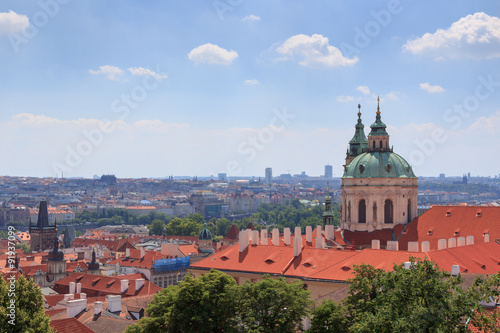 Panorama of Mala Strana (Lesser Town) and St. Nicholas Church, Prague © johannes86