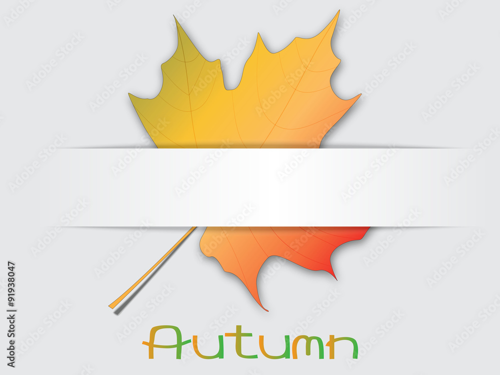 Obraz premium Autumn maple leaf paper cut background