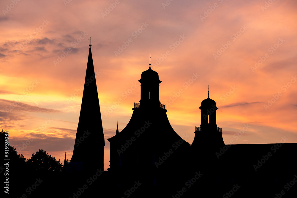 towers of bonn germany evening sundown background towers of bonn germany evening sundown background