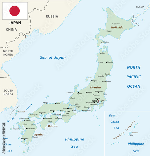 japan map with flag