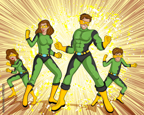 Retro style comics Superfamily