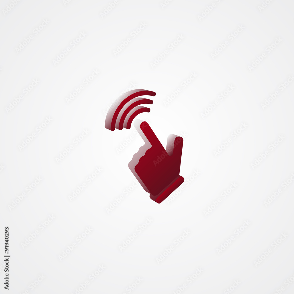 Touch Screen Red 3d illustration Touch Screen Red 3d illustration