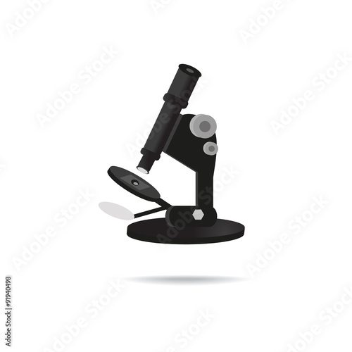 Black microscope. Vector illustration on isolated background