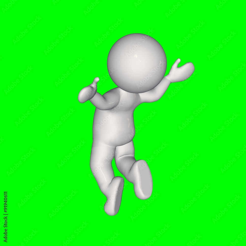 3D people - jump 2 - green screen 3D people - jump 2 - green screen