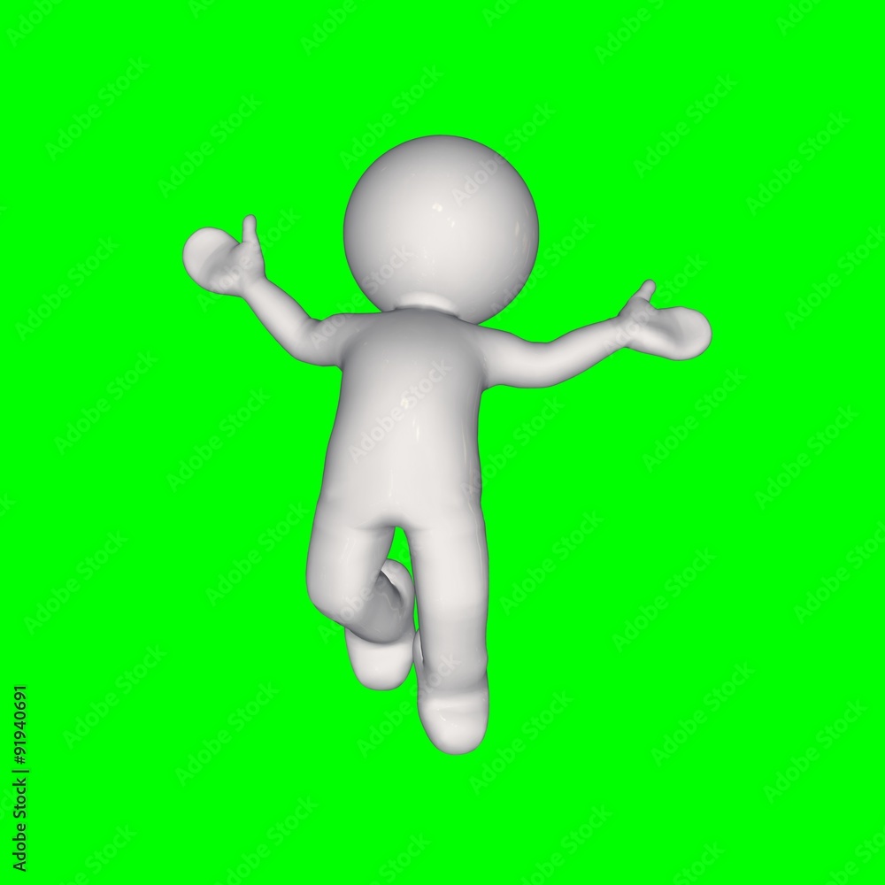 3D people - jump3 - green screen 3D people - jump3 - green screen