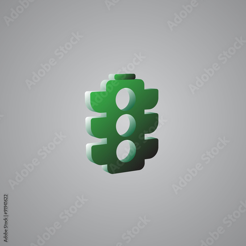 Traffic Light Green 3d illustration