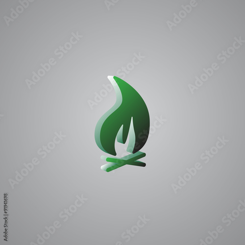 Bonfire Green 3d  illustration