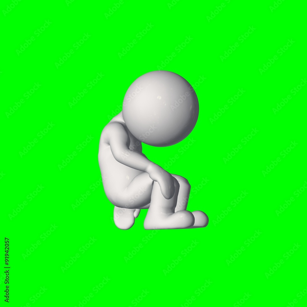 3D people - depress 2 - green screen 3D people - depress 2 - green screen