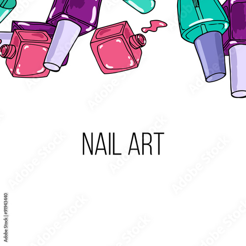 Vector nail lacquer bottles 