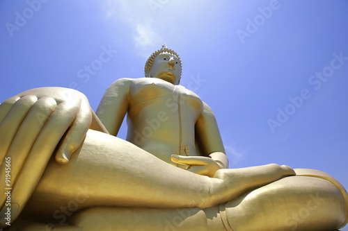 The Beautiful Statue Buddha at Wat Muang Temple Angthong Thailand
 photo