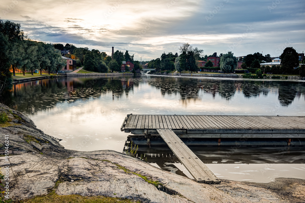 Sunset river lanscape in Helsinki