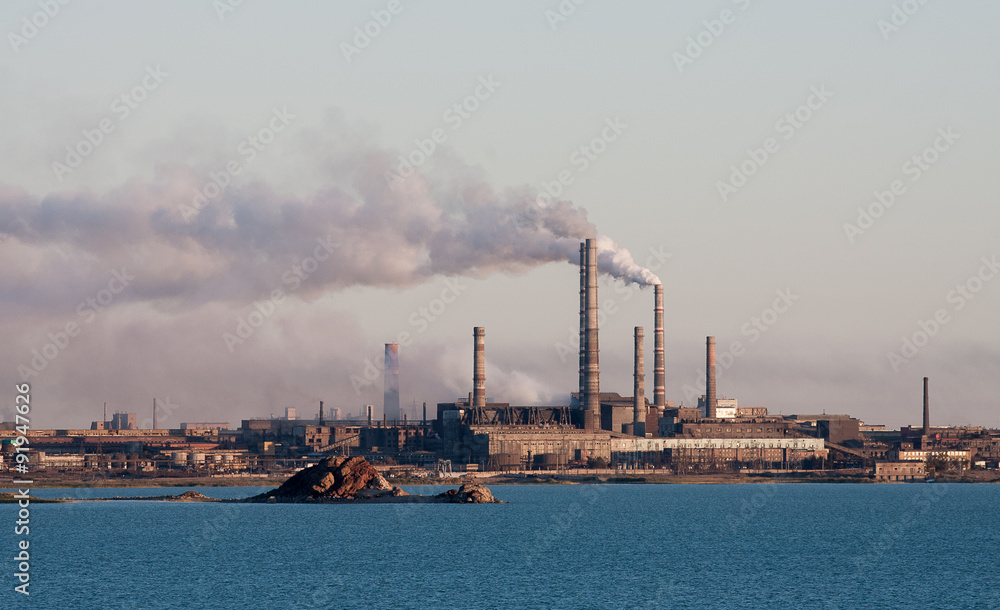 Copper plant on Balkhash lake