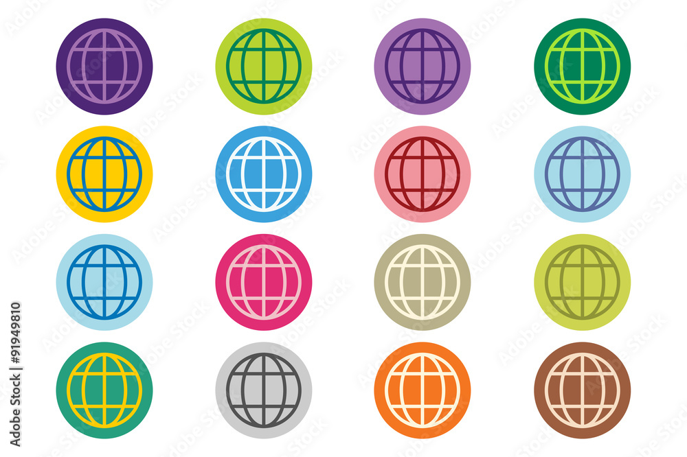 Globe Earth logo vector icon set