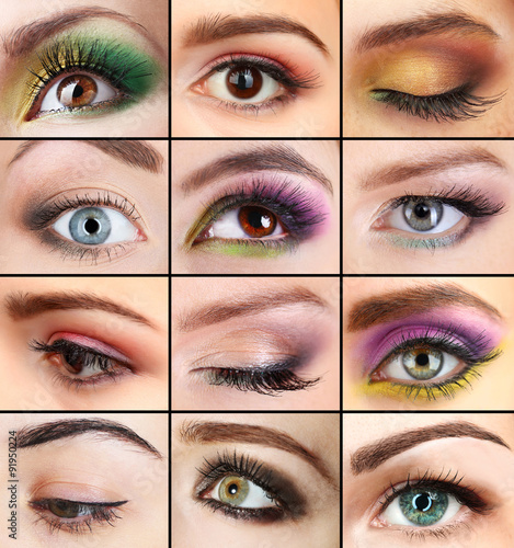 Collage with beautiful female eyes